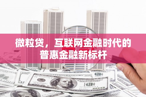 昂昂溪微粒贷，互联网金融时代的普惠金融新标杆