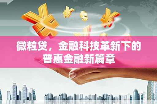 昂昂溪微粒贷，金融科技革新下的普惠金融新篇章