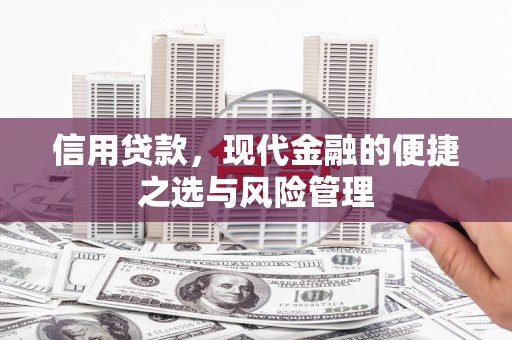 昂昂溪信用贷款，现代金融的便捷之选与风险管理