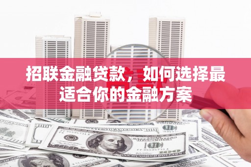 昂昂溪招联金融贷款，如何选择最适合你的金融方案