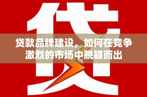 昂昂溪贷款品牌建设，如何在竞争激烈的市场中脱颖而出