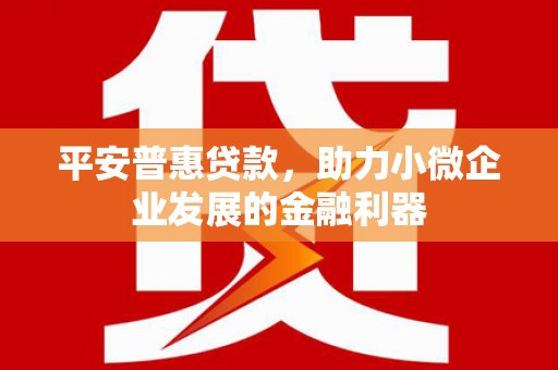 昂昂溪平安普惠贷款，助力小微企业发展的金融利器