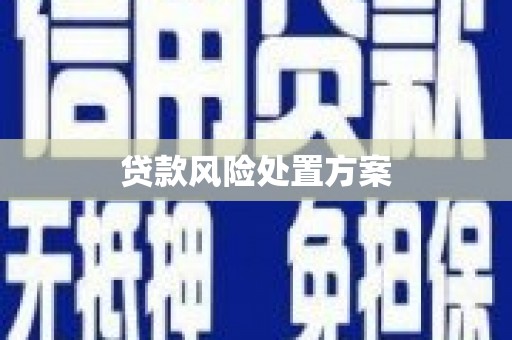 昂昂溪贷款风险处置方案