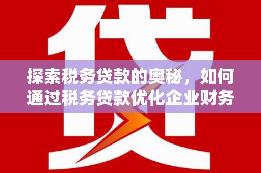 昂昂溪探索税务贷款的奥秘，如何通过税务贷款优化企业财务