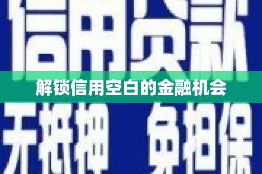 昂昂溪解锁信用空白的金融机会